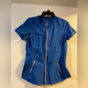 Cherokee blue scrub top